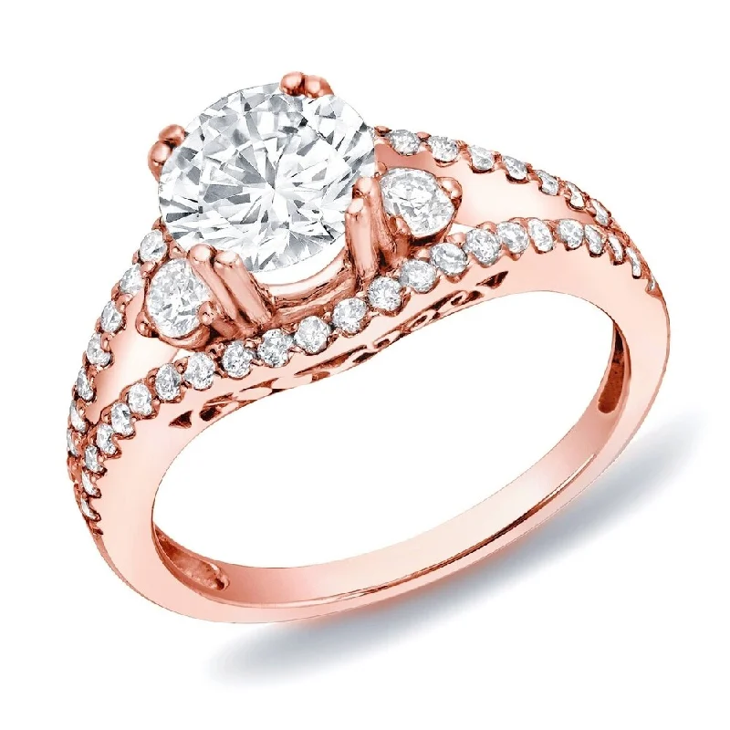 Minimalist Engagement Rings for a Simple and Elegant LookAuriya 14k Rose Gold 1 1/4ctw 3-stone Diamond Engagement Ring