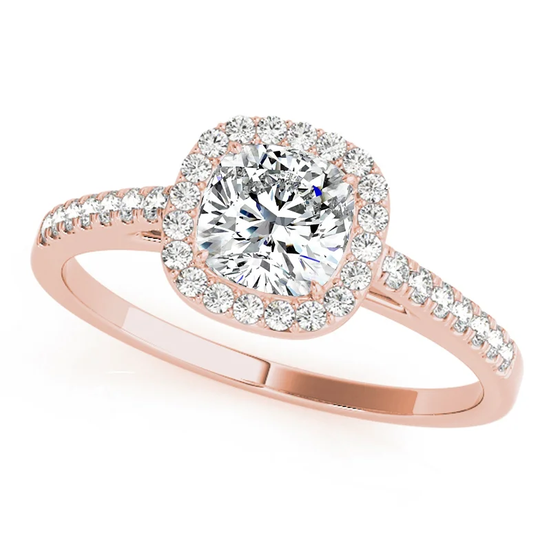 Art Deco Engagement Rings with Geometric PatternsRose Gold Engagement Rings for a Romantic TouchAuriya 14k Rose Gold Lab Grown Cushion Diamond Halo Engagement Ring 0.50 to 5.00 ct. tw. (F-G VS)