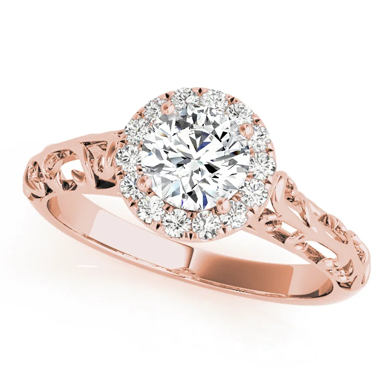 Engagement Rings with Hidden Halo Settings for Extra SparkleAuriya 14k Rose Gold Lab Grown Round Diamond Halo Engagement Ring 0.50 to 5.00 ct. tw. (F-G VS)