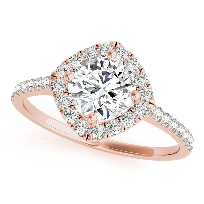 Minimalist Engagement Rings for a Simple and Elegant LookAuriya 14k Rose Gold Lab Grown Round Diamond Halo Engagement Ring 0.50 to 5.00 ct. tw. (F-G VS)