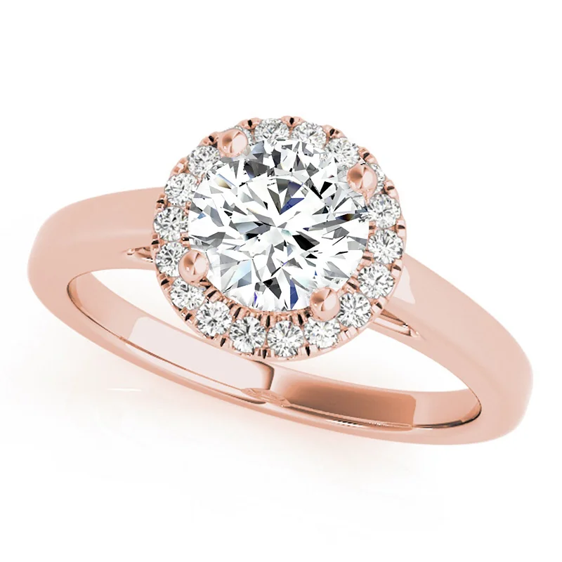 Art Deco Engagement Rings with Geometric PatternsRose Gold Engagement Rings for a Romantic TouchAuriya 14k Rose Gold Lab Grown Round Diamond Halo Engagement Ring 0.50 to 5.00 ct. tw. (F-G VS)