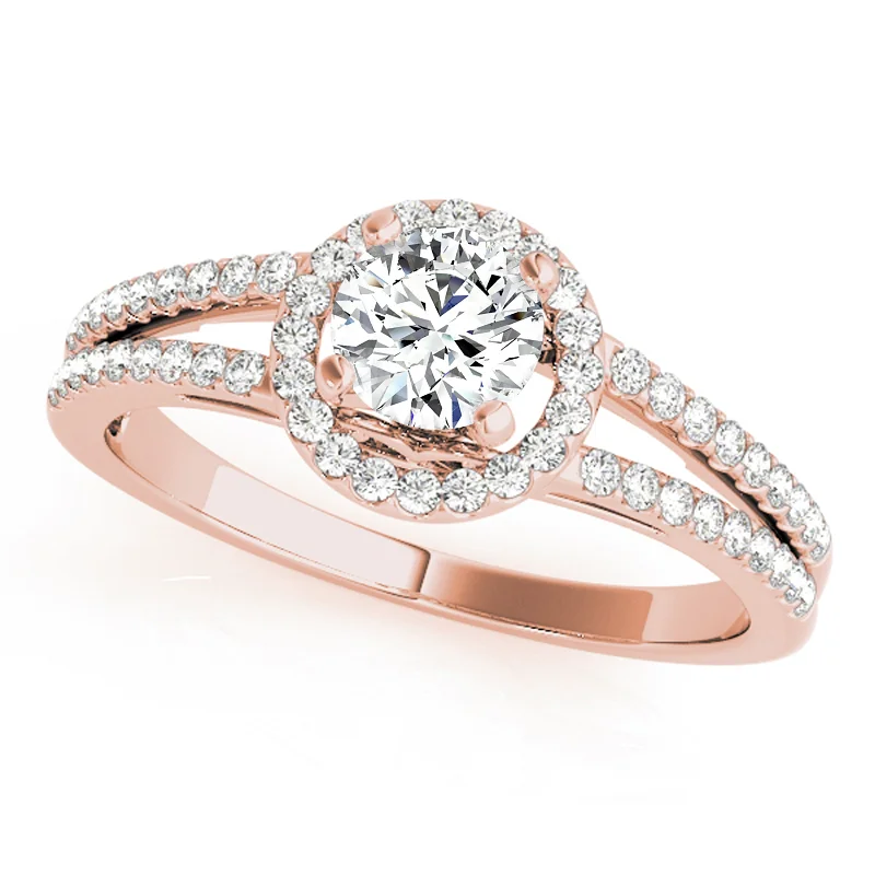 Engagement Rings with Hidden Halo Settings for Extra SparkleAuriya 14k Rose Gold Lab Grown Round Diamond Halo Engagement Ring 0.50 to 5.00 ct. tw. (F-G VS)