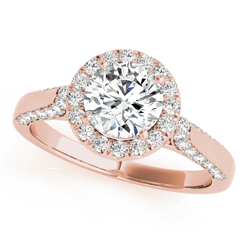 Minimalist Engagement Rings for a Simple and Elegant LookAuriya 14k Rose Gold Lab Grown Round Diamond Halo Engagement Ring 0.50 to 5.00 ct. tw. (F-G VS)