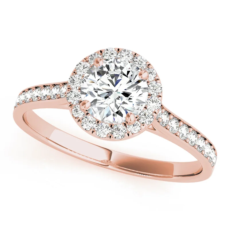 Art Deco Engagement Rings with Geometric PatternsRose Gold Engagement Rings for a Romantic TouchAuriya 14k Rose Gold Lab Grown Round Diamond Halo Engagement Ring 0.50 to 5.00 ct. tw. (F-G VS)