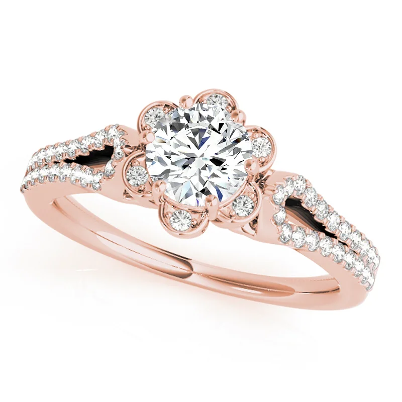 Engagement Rings with Hidden Halo Settings for Extra SparkleAuriya 14k Rose Gold Lab Grown Round Diamond Halo Engagement Ring 0.50 to 5.00 ct. tw. (F-G VS)