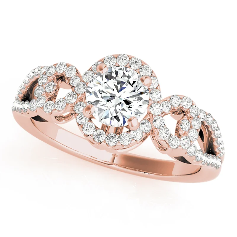 Engagement Rings with Hidden Halo Settings for Extra SparkleAuriya 14k Rose Gold Lab Grown Round Diamond Halo Engagement Ring 0.50 to 5.00 ct. tw. (F-G VS)