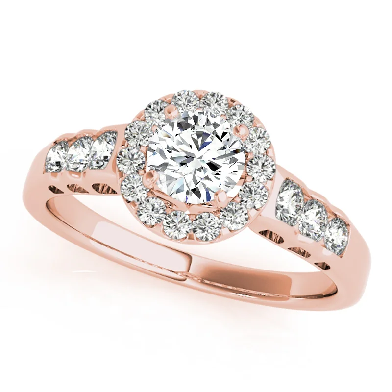 Engagement Rings with Hidden Halo Settings for Extra SparkleAuriya 14k Rose Gold Lab Grown Round Diamond Halo Engagement Ring 0.50 to 5.00 ct. tw. (F-G VS)