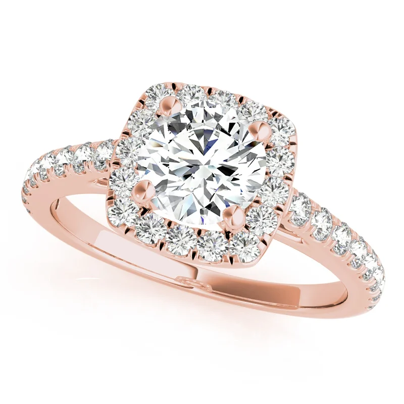 Engagement Rings with Hidden Halo Settings for Extra SparkleAuriya 14k Rose Gold Lab Grown Round Diamond Halo Engagement Ring 0.50 to 5.00 ct. tw. (F-G VS)