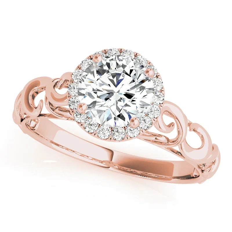 Art Deco Engagement Rings with Geometric PatternsRose Gold Engagement Rings for a Romantic TouchAuriya 14k Rose Gold Lab Grown Round Diamond Halo Engagement Ring 0.50 to 5.00 ct. tw. (F-G VS)