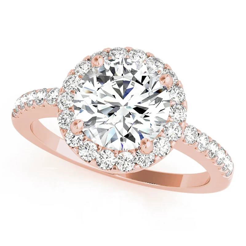 Engagement Rings with Hidden Halo Settings for Extra SparkleAuriya 14k Rose Gold Lab Grown Round Diamond Halo Engagement Ring 0.50 to 5.00 ct. tw. (F-G VS)