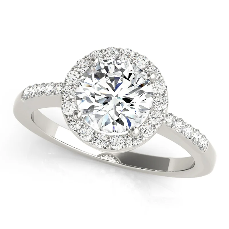 Affordable Engagement Rings with High - Quality Simulated DiamondsAuriya 14k White Gold Lab Grown Round Diamond Halo Engagement Ring 0.50 to 5.00 ct. tw. (F-G VS)