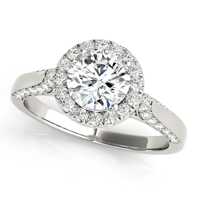 Affordable Engagement Rings with High - Quality Simulated DiamondsAuriya 14k White Gold Lab Grown Round Diamond Halo Engagement Ring 0.50 to 5.00 ct. tw. (F-G VS)