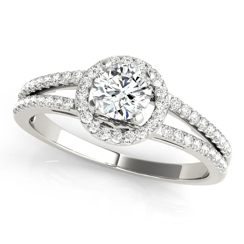 Engagement Rings with Hidden Halo Settings for Extra SparkleAuriya 14k White Gold Lab Grown Round Diamond Halo Engagement Ring 0.50 to 5.00 ct. tw. (F-G VS)