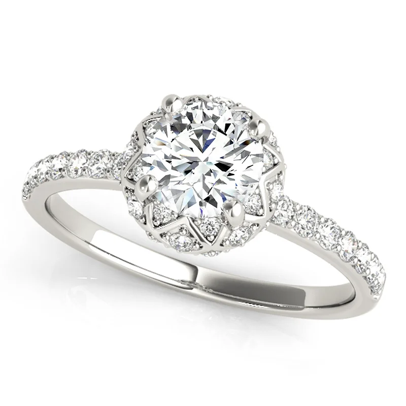 Minimalist Engagement Rings for a Simple and Elegant LookAuriya 14k White Gold Lab Grown Round Diamond Halo Engagement Ring 0.50 to 5.00 ct. tw. (F-G VS)