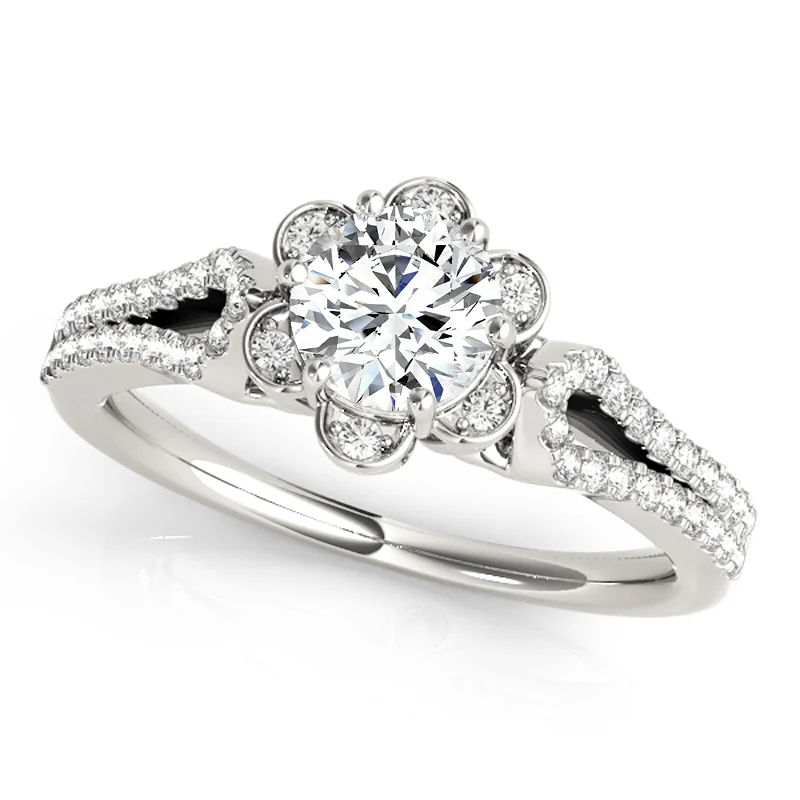 Affordable Engagement Rings with High - Quality Simulated DiamondsAuriya 14k White Gold Lab Grown Round Diamond Halo Engagement Ring 0.50 to 5.00 ct. tw. (F-G VS)