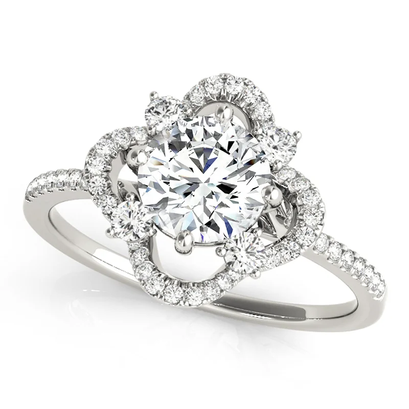 Affordable Engagement Rings with High - Quality Simulated DiamondsAuriya 14k White Gold Lab Grown Round Diamond Halo Engagement Ring 0.50 to 5.00 ct. tw. (F-G VS)