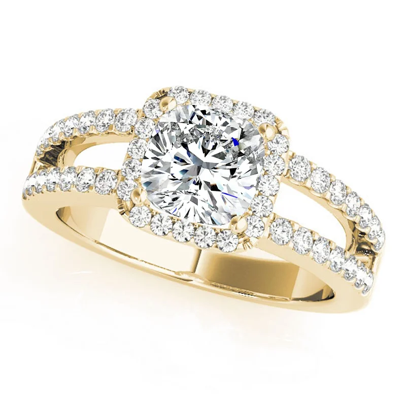 Engagement Rings with Hidden Halo Settings for Extra SparkleAuriya 14k Yellow Gold Lab Grown Cushion Diamond Halo Engagement Ring 0.50 to 5.00 ct. tw. (F-G VS)