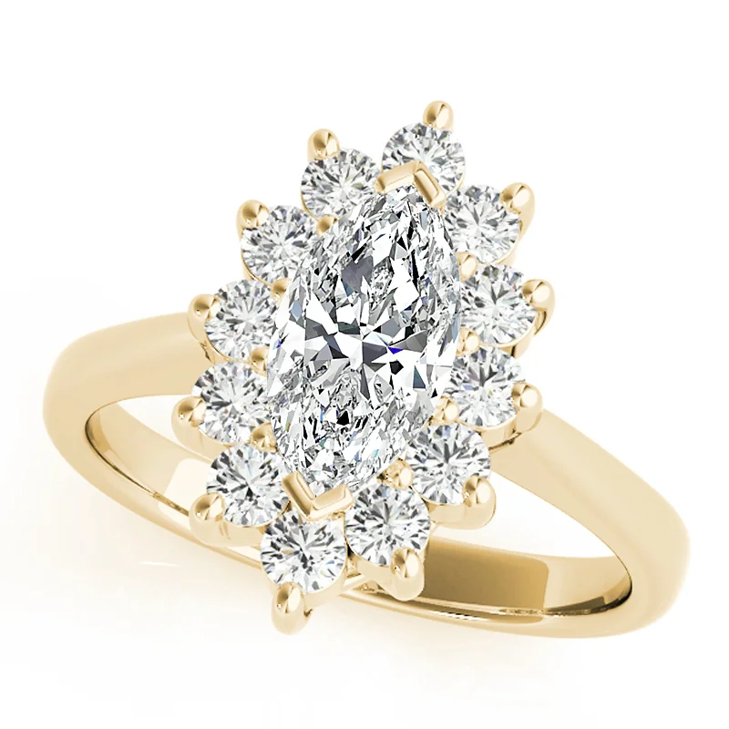 Engagement Rings with Hidden Halo Settings for Extra SparkleAuriya 14k Yellow Gold Lab Grown Marquise Diamond Halo Engagement Ring 0.50 to 5.00 ct. tw. (F-G VS)