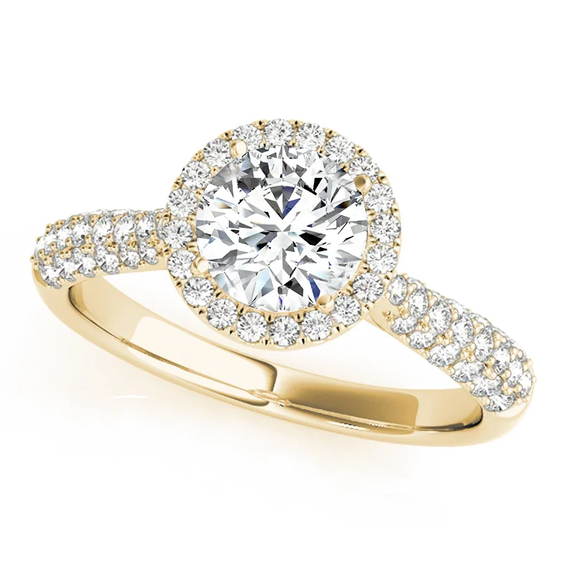 Affordable Engagement Rings with High - Quality Simulated DiamondsAuriya 14k Yellow Gold Lab Grown Round Diamond Halo Engagement Ring 0.50 to 5.00 ct. tw. (F-G VS)