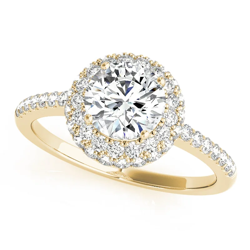 Affordable Engagement Rings with High - Quality Simulated DiamondsAuriya 14k Yellow Gold Lab Grown Round Diamond Halo Engagement Ring 0.50 to 5.00 ct. tw. (F-G VS)