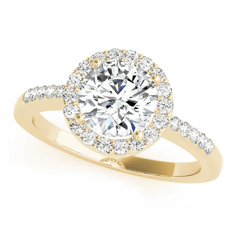 Affordable Engagement Rings with High - Quality Simulated DiamondsAuriya 14k Yellow Gold Lab Grown Round Diamond Halo Engagement Ring 0.50 to 5.00 ct. tw. (F-G VS)