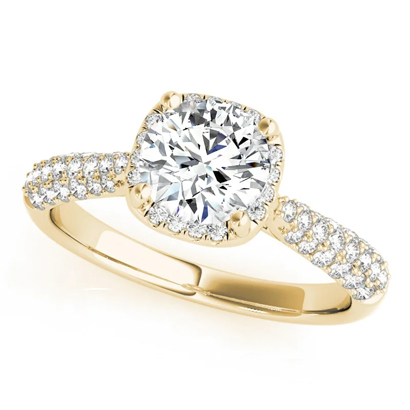 Engagement Rings with Hidden Halo Settings for Extra SparkleAuriya 14k Yellow Gold Lab Grown Round Diamond Halo Engagement Ring 0.50 to 5.00 ct. tw. (F-G VS)