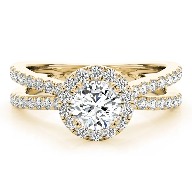 Engagement Rings with Hidden Halo Settings for Extra SparkleAuriya 14k Yellow Gold Lab Grown Round Diamond Halo Engagement Ring 0.50 to 5.00 ct. tw. (F-G VS)