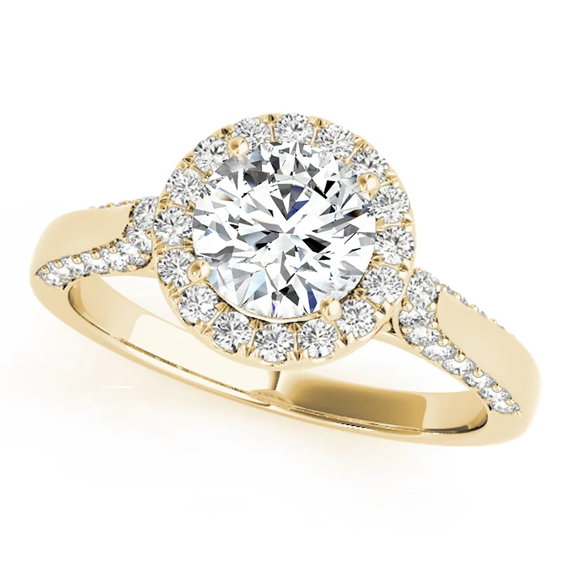 Minimalist Engagement Rings for a Simple and Elegant LookAuriya 14k Yellow Gold Lab Grown Round Diamond Halo Engagement Ring 0.50 to 5.00 ct. tw. (F-G VS)