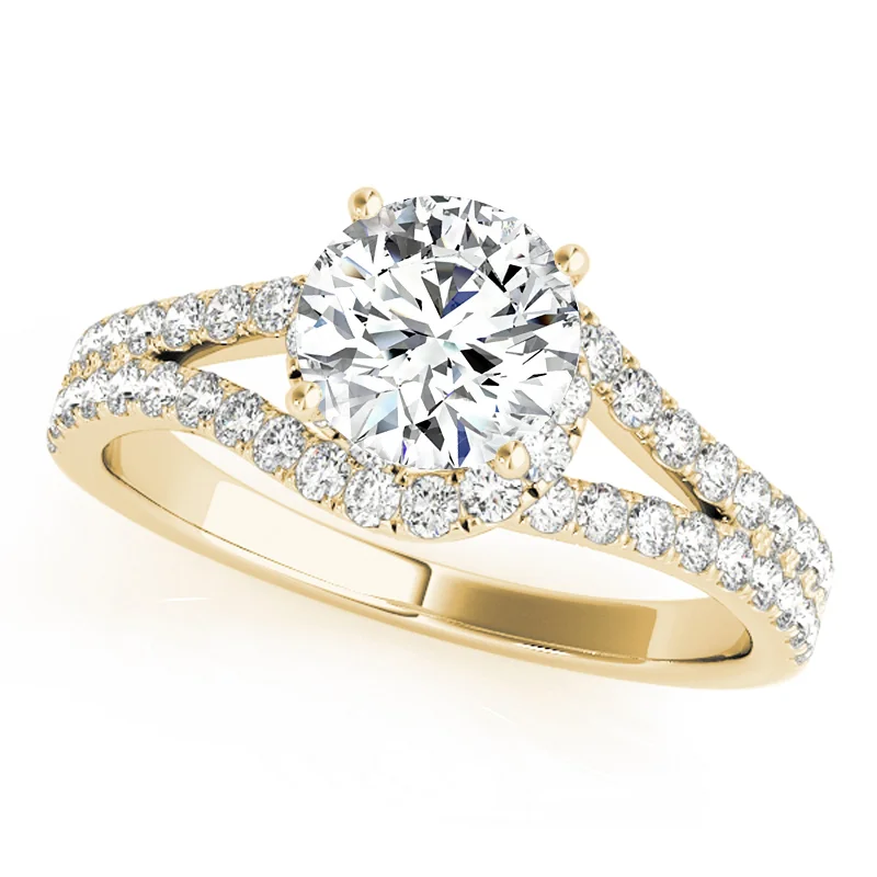 Engagement Rings with Hidden Halo Settings for Extra SparkleAuriya 14k Yellow Gold Lab Grown Round Diamond Halo Engagement Ring 0.50 to 5.00 ct. tw. (F-G VS)