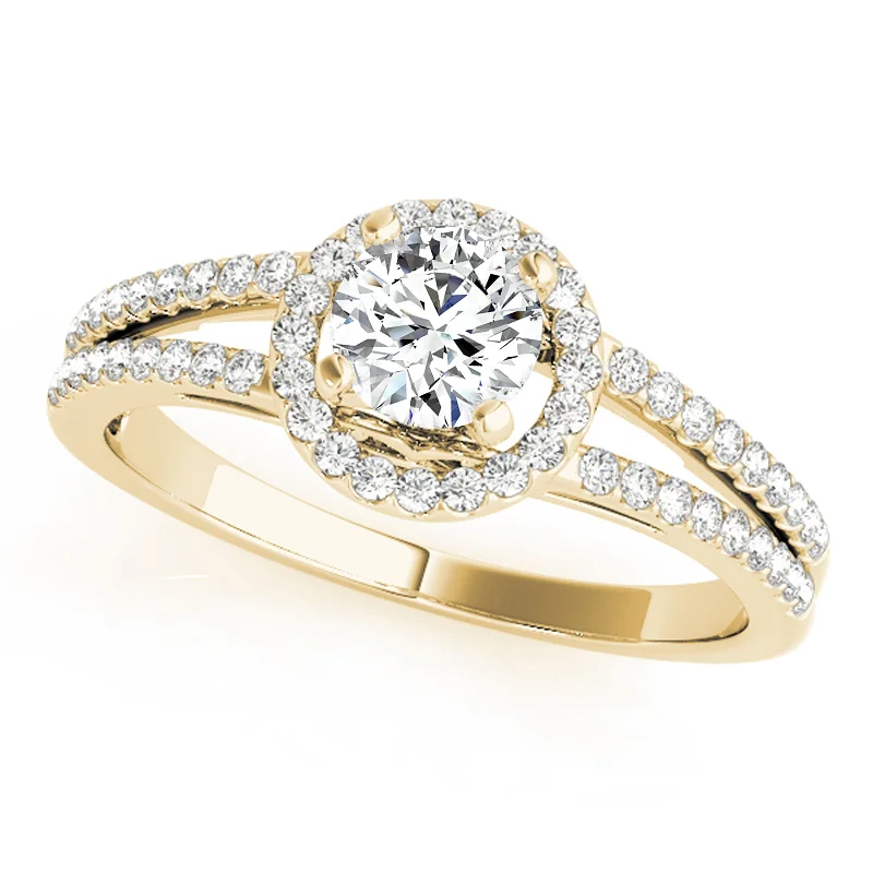 Affordable Engagement Rings with High - Quality Simulated DiamondsAuriya 14k Yellow Gold Lab Grown Round Diamond Halo Engagement Ring 0.50 to 5.00 ct. tw. (F-G VS)