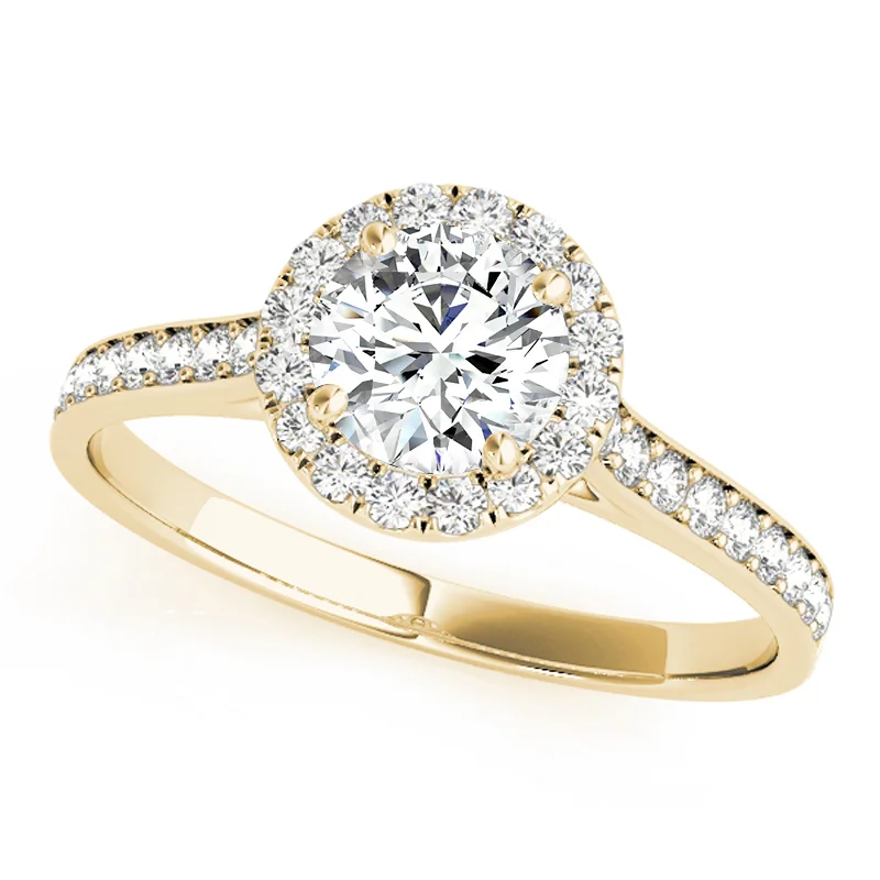 Affordable Engagement Rings with High - Quality Simulated DiamondsAuriya 14k Yellow Gold Lab Grown Round Diamond Halo Engagement Ring 0.50 to 5.00 ct. tw. (F-G VS)