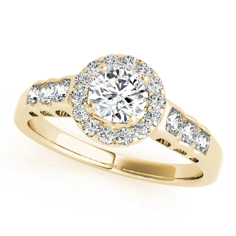 Engagement Rings with Hidden Halo Settings for Extra SparkleAuriya 14k Yellow Gold Lab Grown Round Diamond Halo Engagement Ring 0.50 to 5.00 ct. tw. (F-G VS)