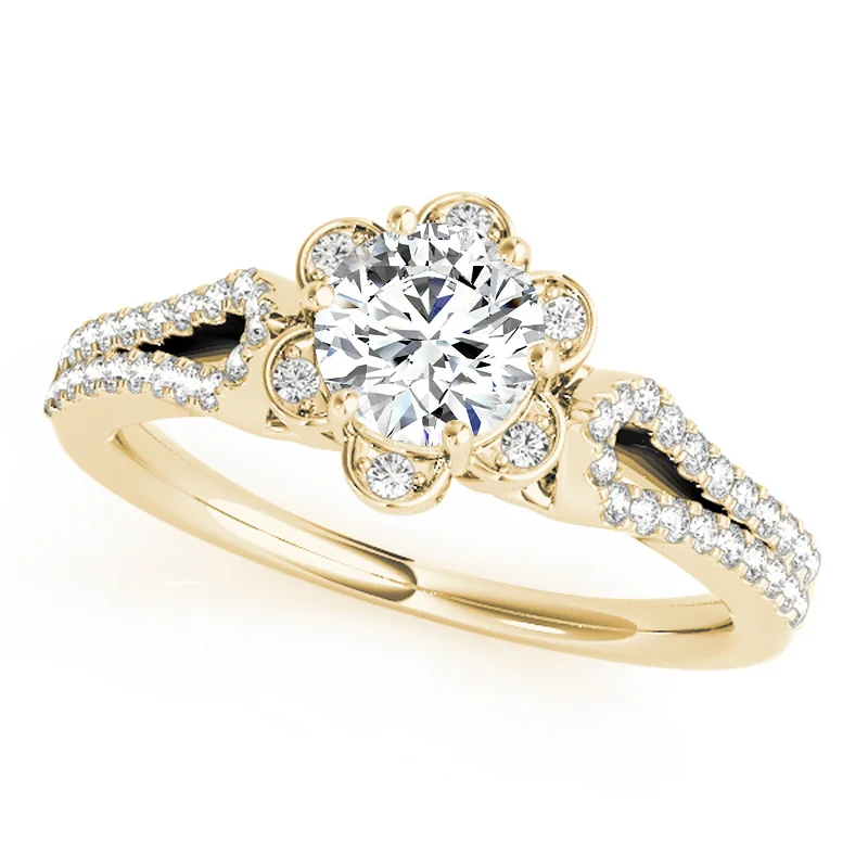 Affordable Engagement Rings with High - Quality Simulated DiamondsAuriya 14k Yellow Gold Lab Grown Round Diamond Halo Engagement Ring 0.50 to 5.00 ct. tw. (F-G VS)