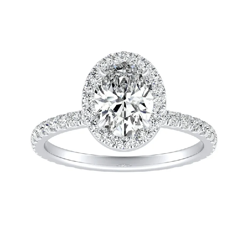 Minimalist Engagement Rings for a Simple and Elegant LookAuriya 18k Gold 9/10ctw Oval-cut Halo Diamond Engagement Ring