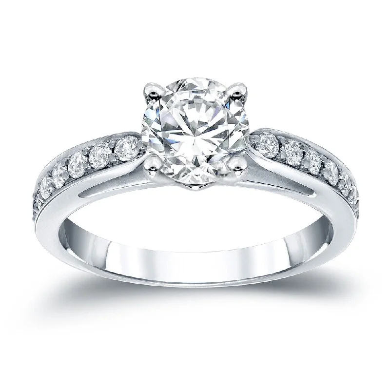 Minimalist Engagement Rings for a Simple and Elegant LookAuriya 1ct TDW Round Diamond Engagement Ring 14k White Gold