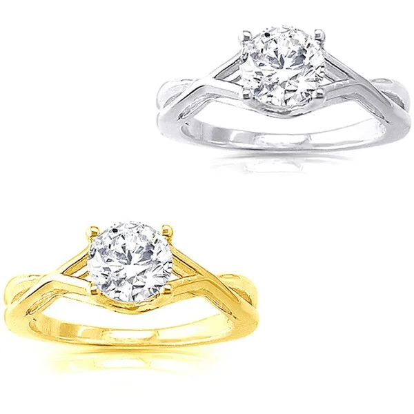 Affordable Engagement Rings with High - Quality Simulated DiamondsAuriya 1ct TDW Round Solitaire Diamond Engagement Ring 14K Gold