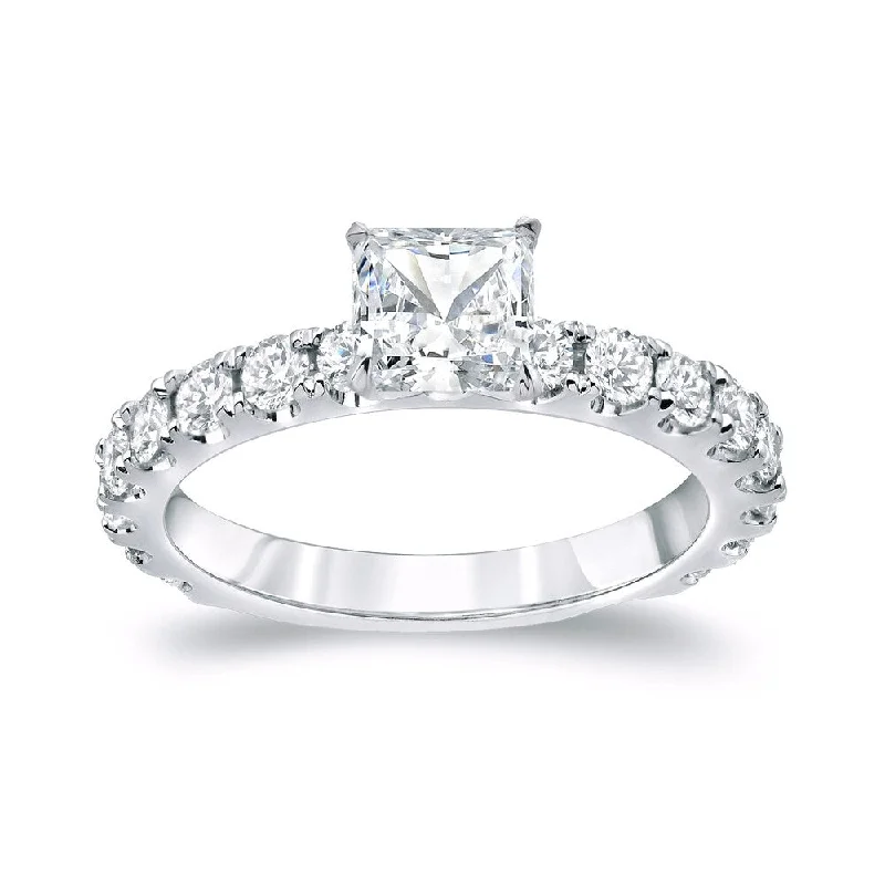 Engagement Rings with Hidden Halo Settings for Extra SparkleAuriya Classic 1 3/4ctw Princess-Cut Diamond Engagement Ring Platinum Certified