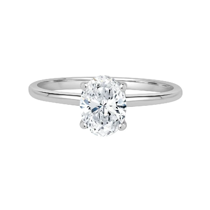 Affordable Engagement Rings with High - Quality Simulated DiamondsAuriya Lab Grown 2 1/10ct Oval Hidden Halo Solitaire Diamond Engagement Ring in 14k Gold Certified (I-J, SI1-SI2)