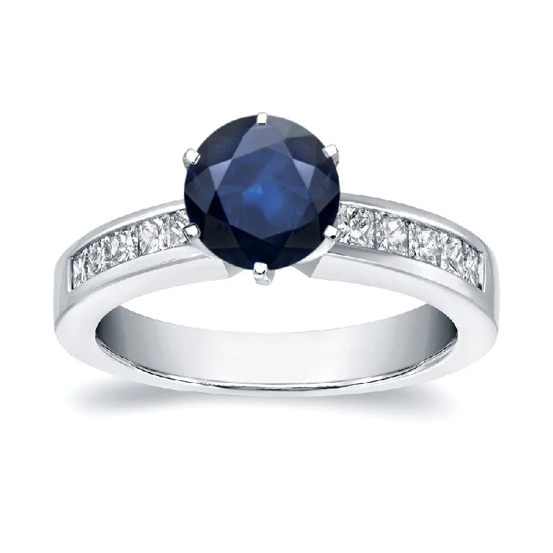 Minimalist Engagement Rings for a Simple and Elegant LookAuriya Round 1ct Sapphire and 1/2ct TDW Diamond Engagement Ring 14k White Gold