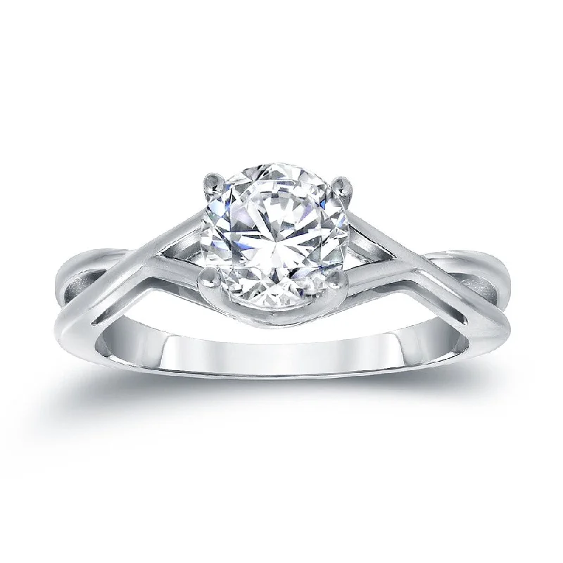 Minimalist Engagement Rings for a Simple and Elegant LookPlatinum Round 1ct TDW Diamond Solitaire Engagement Ring by Auriya