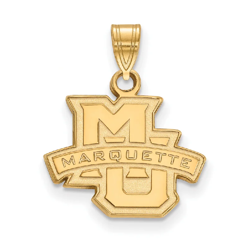 Initial Letter Pendants for a Personalized Touch14k Gold Plated Silver Marquette U Small Logo Pendant