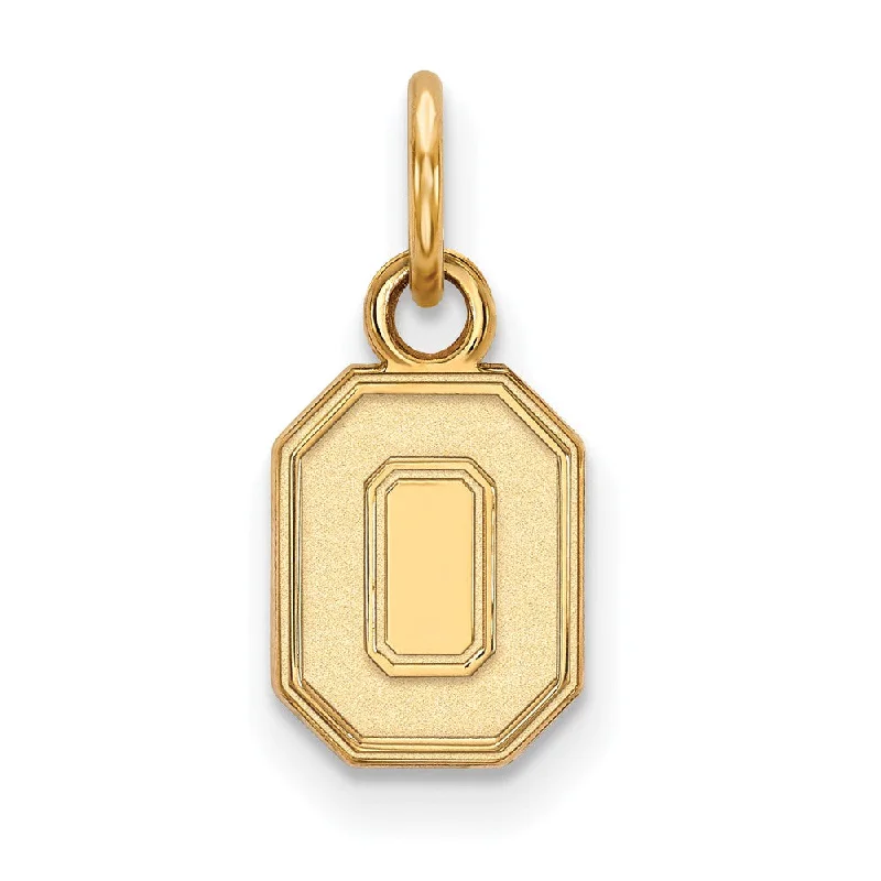 Gemstone - Encrusted Pendants with a Sparkling Centerpiece14k Gold Plated Silver Ohio State XS (Tiny) 'O' Charm or Pendant