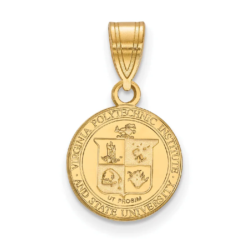 Animal - Shaped Pendants in Sterling Silver14k Gold Plated Silver Virginia Tech Medium Crest Disc Pendant