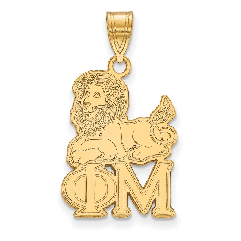 Gemstone - Encrusted Pendants with a Sparkling Centerpiece14K Plated Silver Phi Mu Medium Pendant