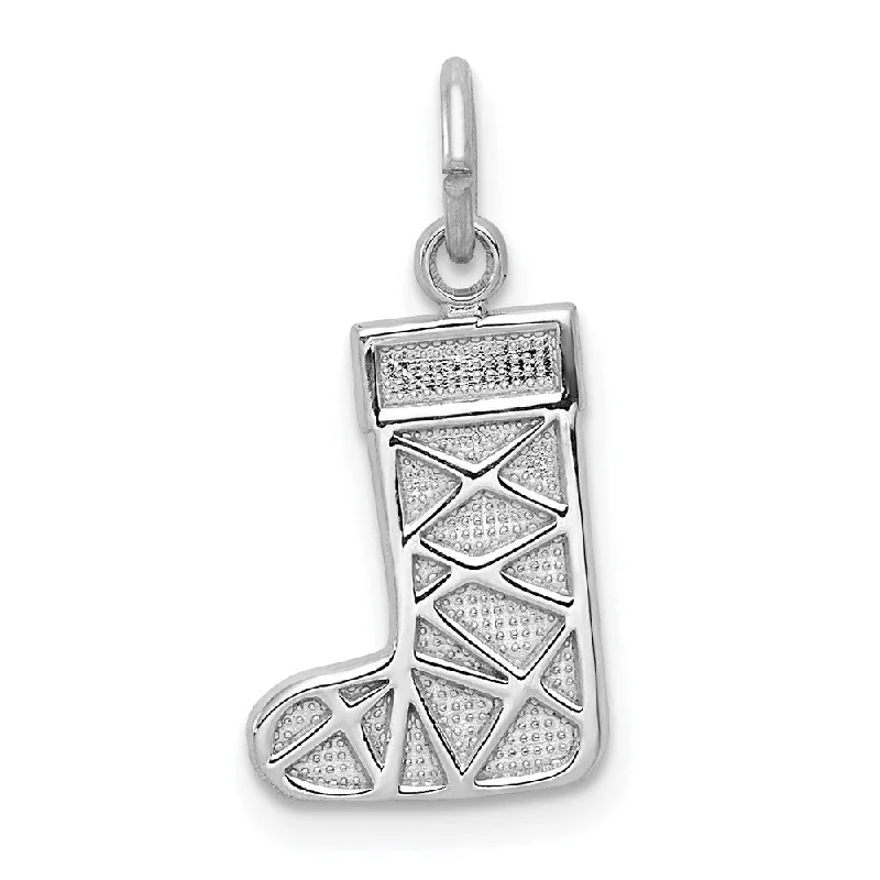 Charm Pendants with Multiple Small Decorative Elements14k White Gold, Christmas Stocking Charm