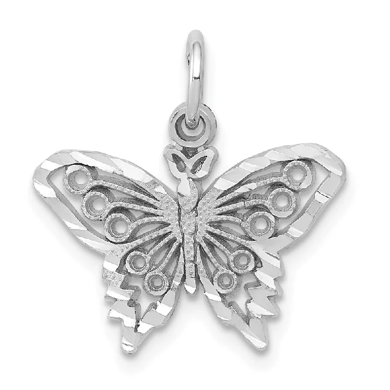 Initial Letter Pendants for a Personalized Touch14k White Gold Diamond Cut Butterfly Charm, 17mm