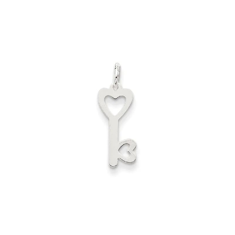 Initial Letter Pendants for a Personalized Touch14k White Gold Heart Shaped Key Charm or Pendant, 7mm