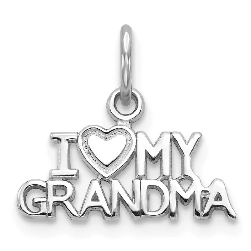 Gemstone - Encrusted Pendants with a Sparkling Centerpiece14k White Gold I Love My Grandma Charm or Pendant, 15mm