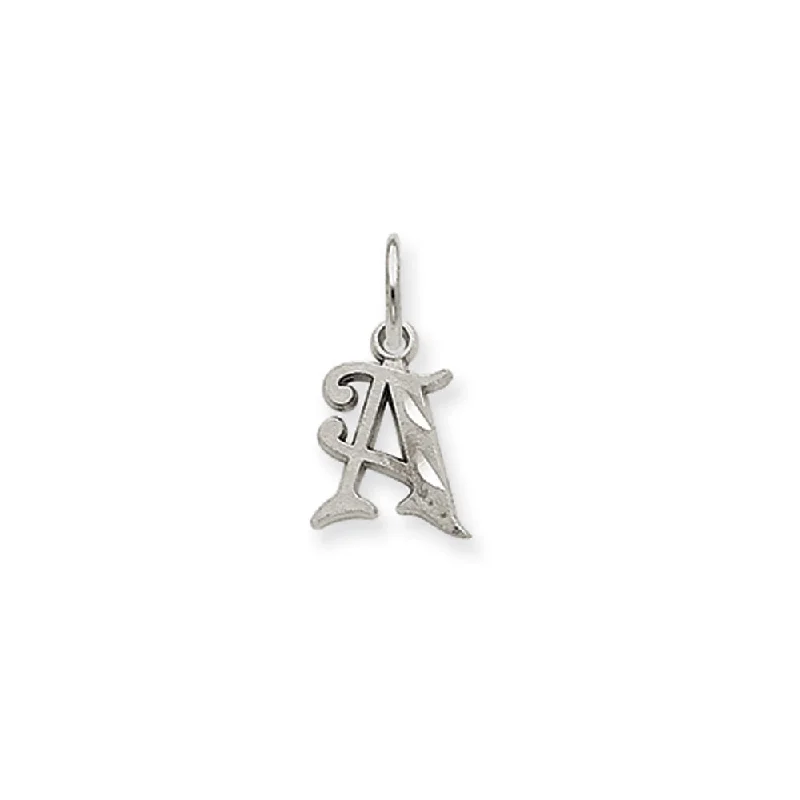 Charm Pendants with Multiple Small Decorative Elements14k White Gold, Isabelle Collection, Mini Letter A Initial Charm