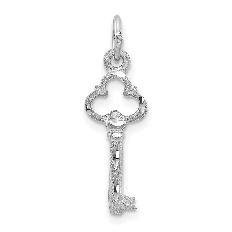 Charm Pendants with Multiple Small Decorative Elements14k White Gold Key to My Heart Charm